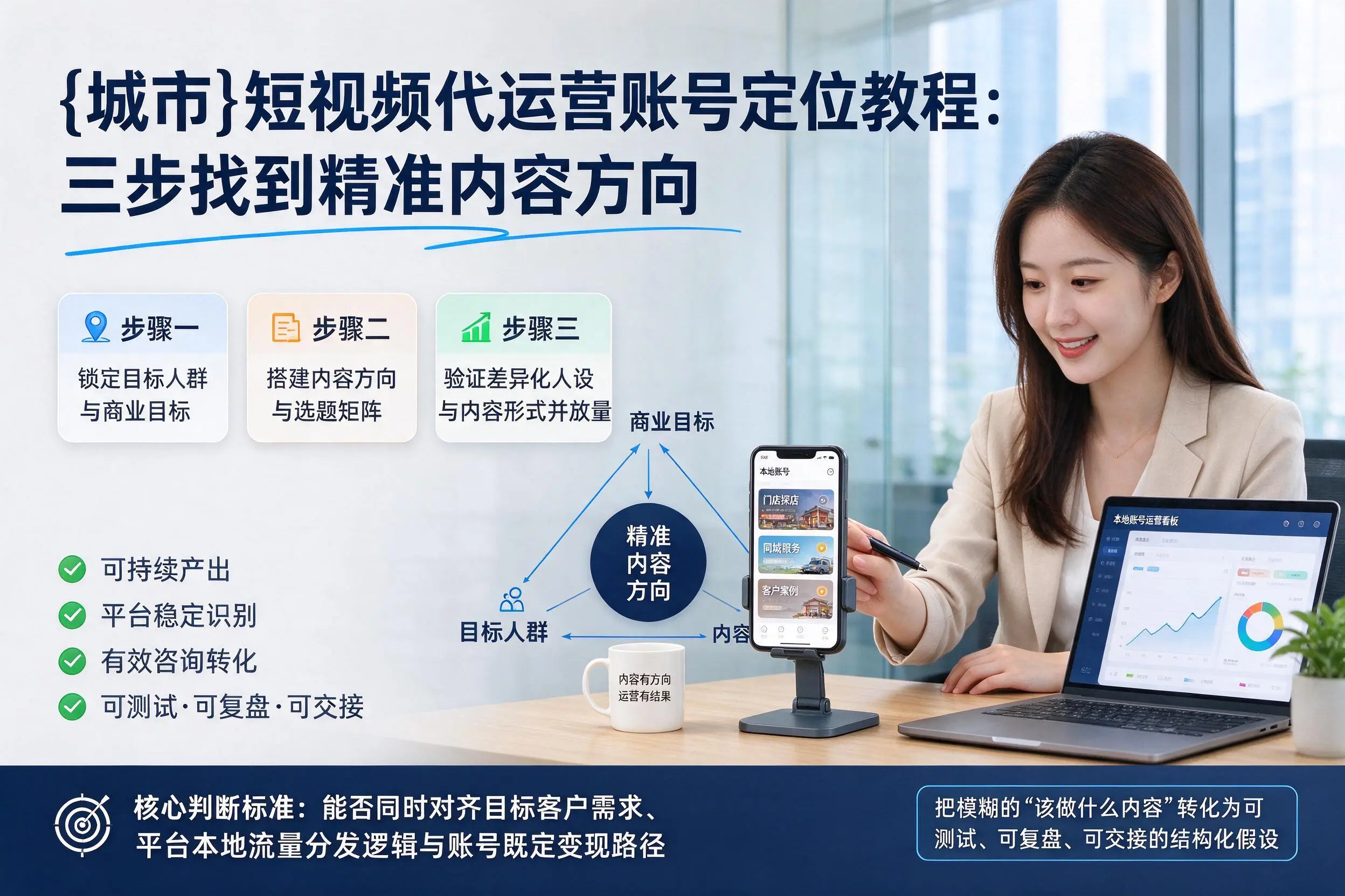上海短视频代运营账号定位教程:三步找到精准内容方向