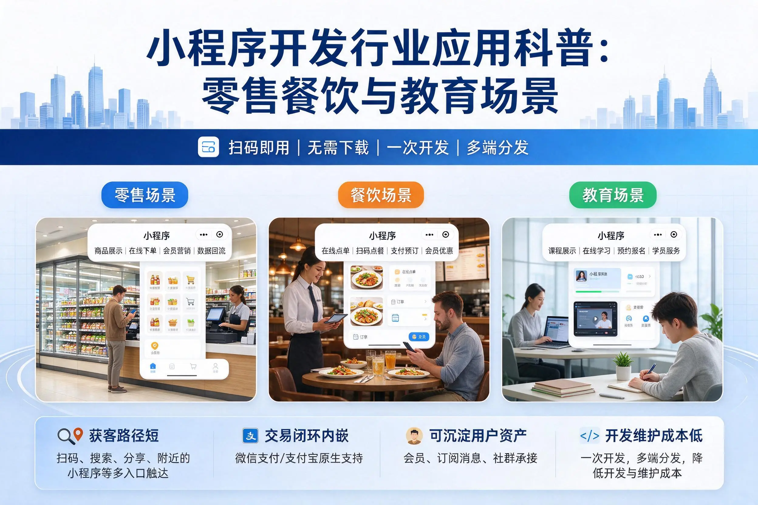 上海小程序开发行业应用科普:零售餐饮与教育场景