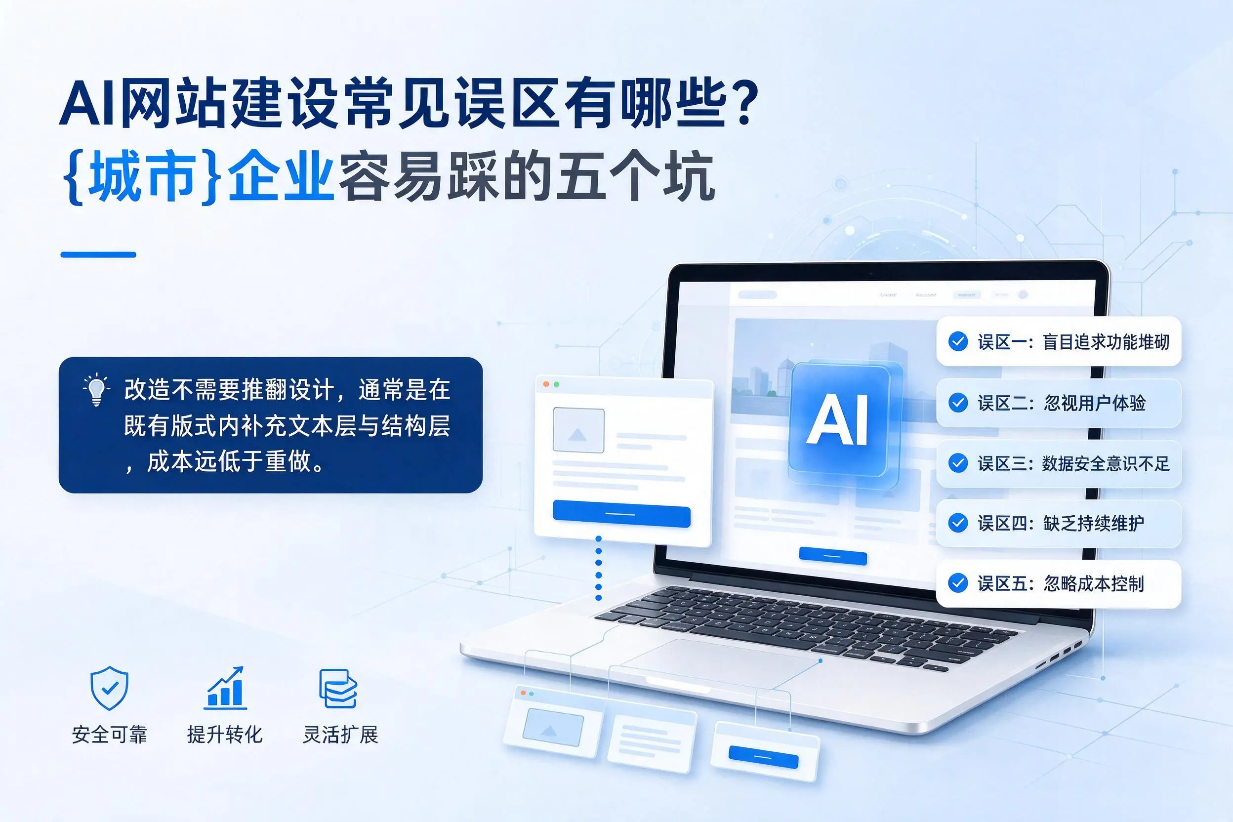 AI网站建设常见误区有哪些?上海企业容易踩的五个坑