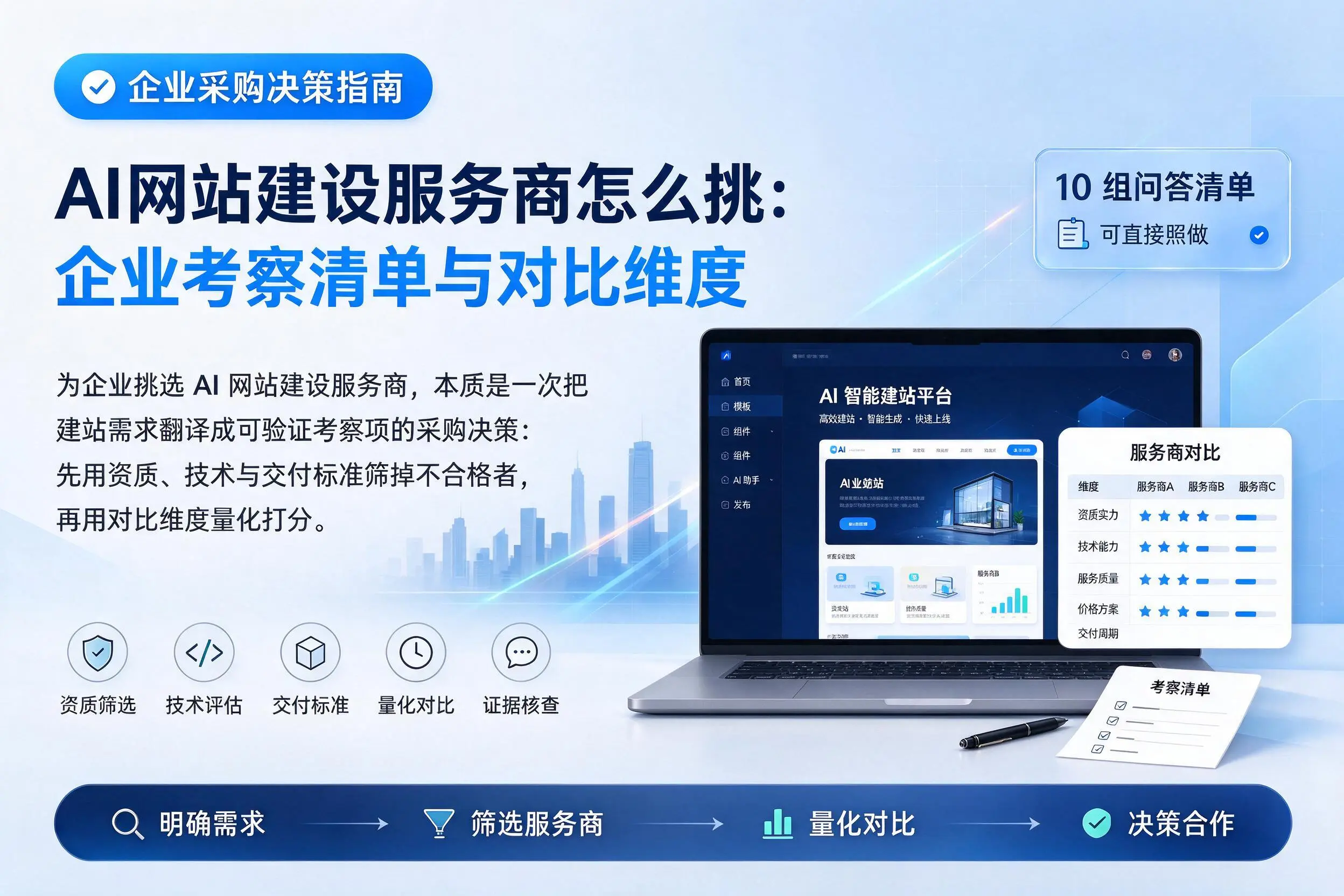 AI网站建设服务商怎么挑:上海企业考察清单与对比维度