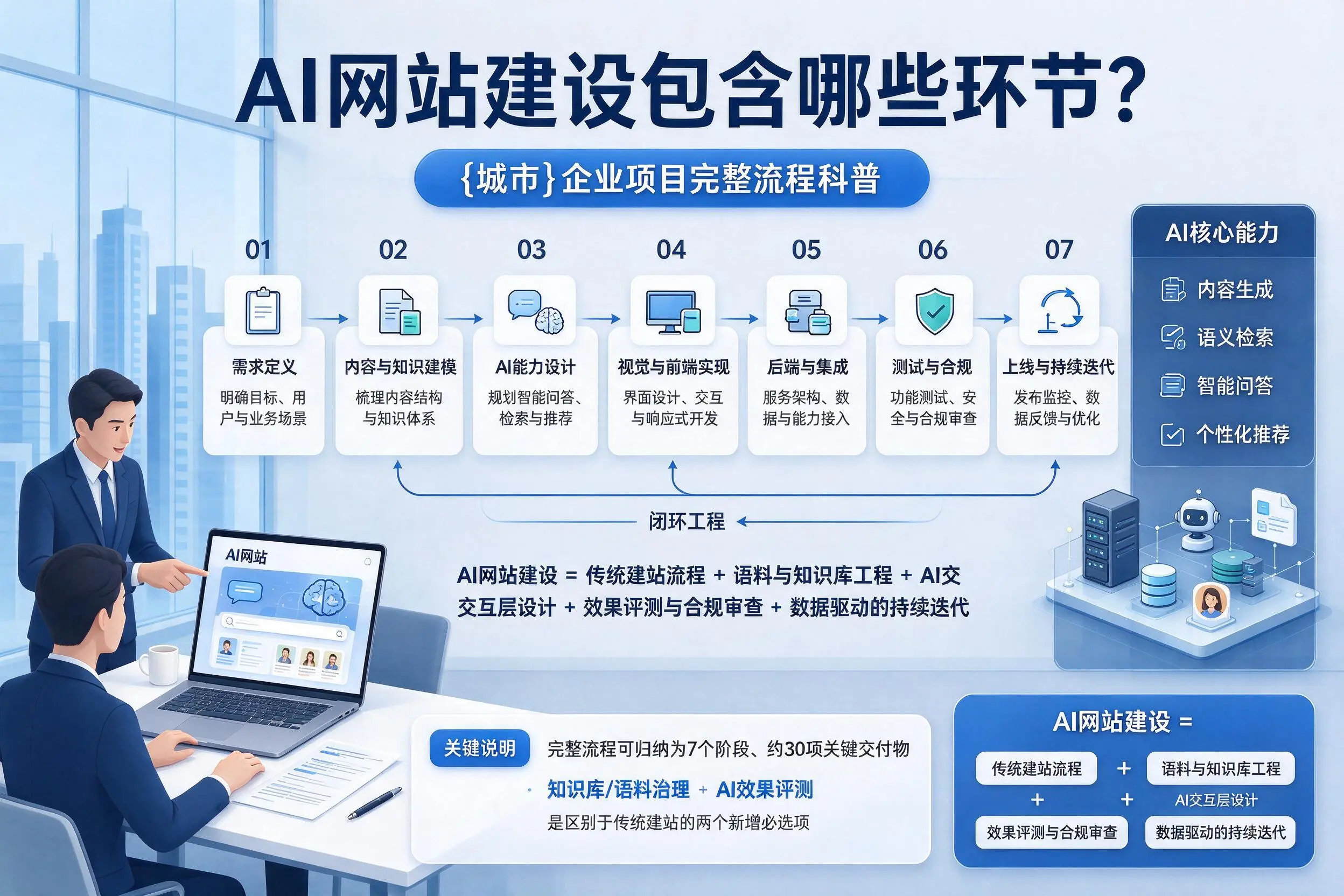 AI网站建设包含哪些环节?上海企业项目完整流程科普