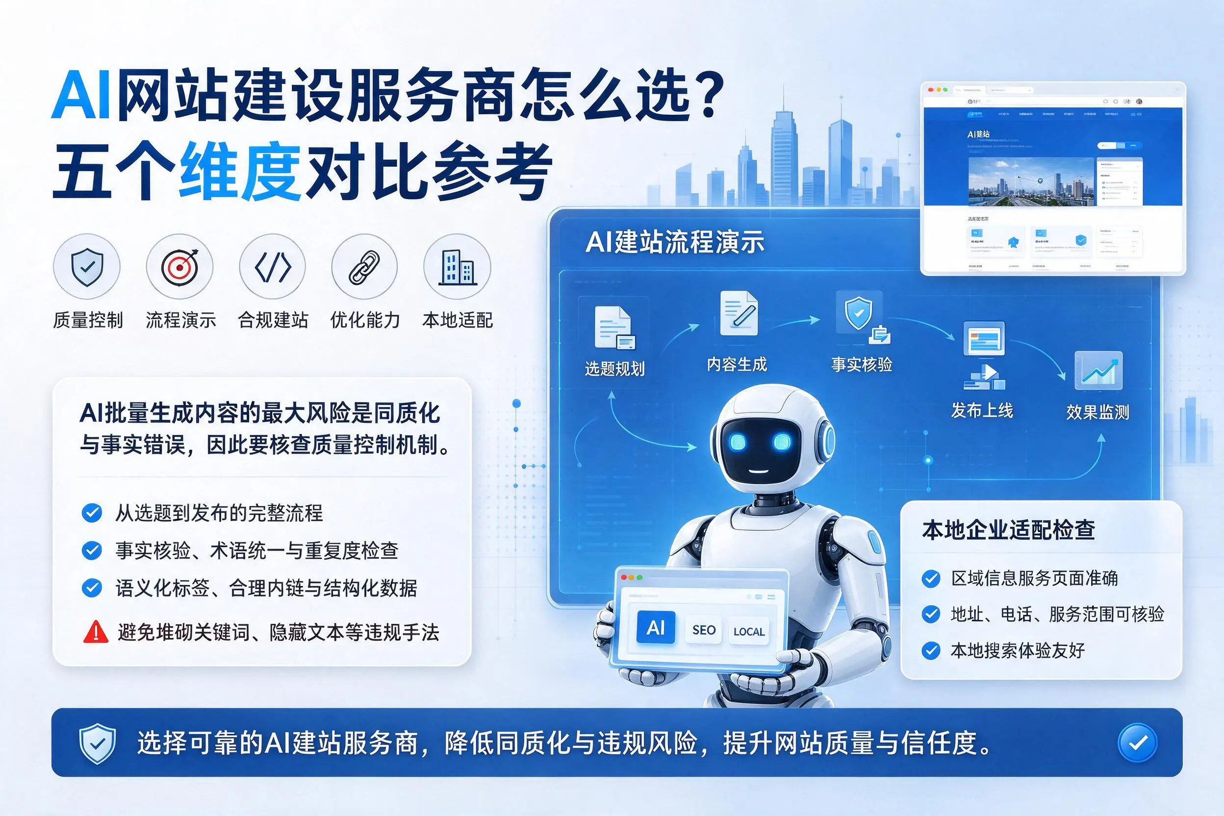 上海AI网站建设服务商怎么选？五个维度对比参考